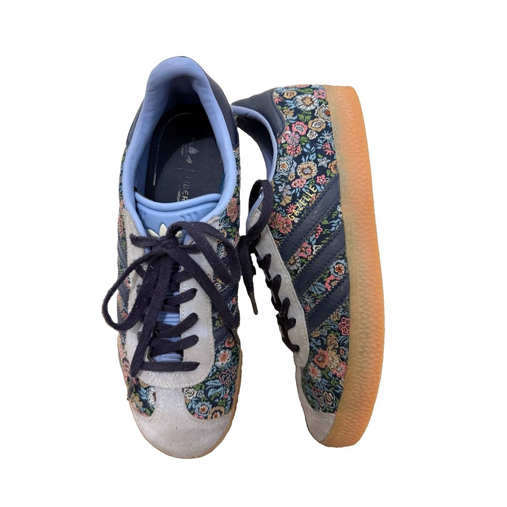 Adidas Gazelle x Liberty London Floral Tapestry Size 5 Women's/Tweens Blue